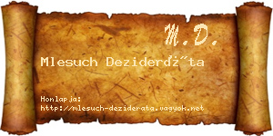 Mlesuch Dezideráta névjegykártya